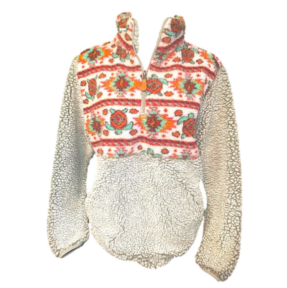 Simply Southern Tops - Simply Southern Aztec Sherpa Half Zip Size Small